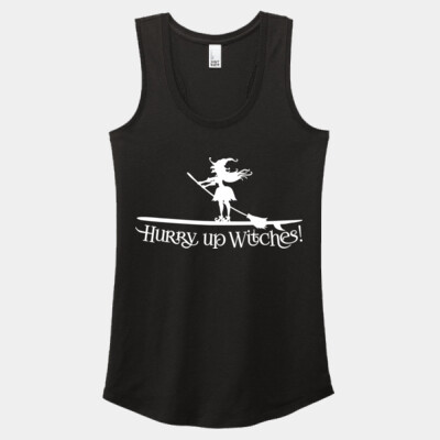 Hurry Up Witches White Imprint Racerback Tank Thumbnail