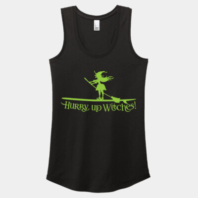Hurry Up Witches Green Imprint Racerback Tank Thumbnail